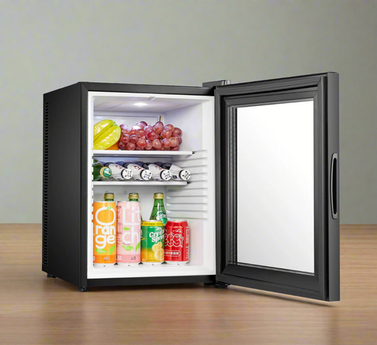 40L Mini Bar Fridge with Glass Door – Electric &amp; Portable Compact Cooler for Home, Office &amp; Travel
