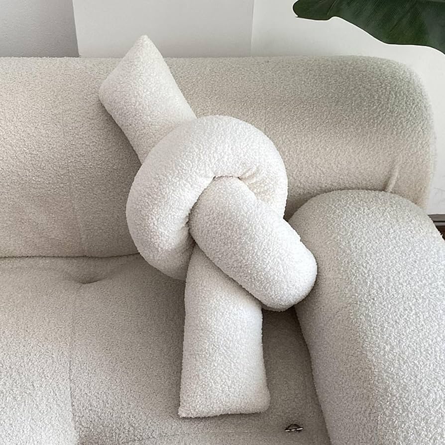 Luxury Bouclé Knotted Cushion – Soft, Sculptural Statement for Modern UK Interiors
